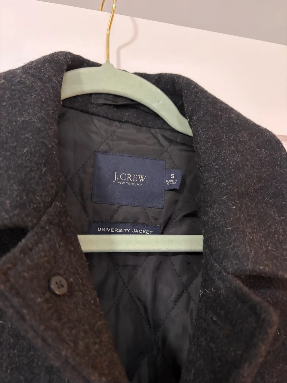 J. Crew Black Wool-Blend Pea Coat